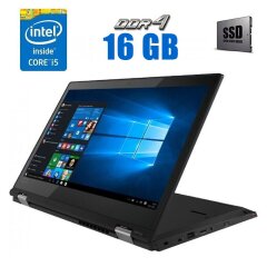 Ноутбук-трансформер Lenovo ThinkPad L380 Yoga / 13.3" (1920x1080) IPS Touch / Intel Core i5-8250U (4 (8) ядра по 1.6 - 3.4 GHz) / 16 GB DDR4 / 240 GB SSD / Intel UHD Graphics 620 / WebCam