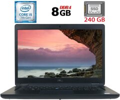 Ноутбук Б-клас Dell Latitude 5490 / 14" (1920x1080) IPS / Intel Core i5-7300U (2 (4) ядра по 2.6 - 3.5 GHz) / 8 GB DDR4 / 240 GB SSD M.2 / Intel HD Graphics 620 / WebCam / USB 3.1 / HDMI / Windows 10 ліцензія