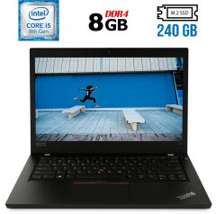 Ноутбук Lenovo ThinkPad L490 / 14" (1920x1080) IPS / Intel Core i5-8265U (4 (8) ядра по 1.6 - 3.9 GHz) / 8 GB DDR4 / 240 GB SSD M.2 / Intel UHD Graphics 620 / WebCam / Fingerprint /  USB 3.1 / HDMI