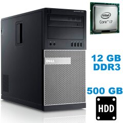 Системный блок Dell OptiPlex 990 Tower / Intel Core i7-2600 (4 (8) ядра по 3.4-3.8 GHz) / 12 GB DDR3 / 500 GB HDD