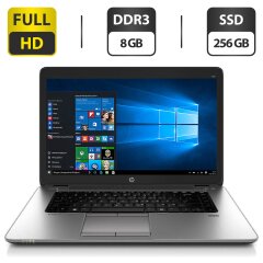 Ноутбук Б-класс HP EliteBook 850 G1 / 15.6" (1920x1080) TN / Intel Core i7-4500U (2 (4) ядра по 1.8 - 3.0 GHz) / 8 GB DDR3 / 256 GB SSD / Intel HD Graphic 4400 / WebCam / VGA