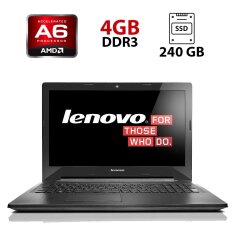 Ноутбук Lenovo G50-45 / 15.6" (1366x768) TN / AMD A6-6310 (4 ядра по 1.8 - 2.4 GHz) / 4 GB DDR3 / 240 GB SSD / AMD Radeon R4 Graphics / WebCam