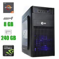 Новий комп'ютер Prime Qube QB20A U3 Tower / AMD Ryzen 5 3600 (6 (12) ядра по 3.6 - 4.2 GHz) / 8 GB DDR4 / 240 GB SSD / nVidia GeForce GT 710, 2 GB DDR3, 64-bit / 400W 