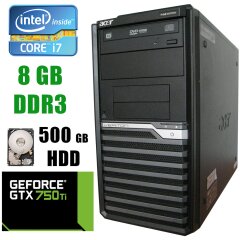 Acer M490G Tower / Intel® Core™ i7-860 (4(8)ядра по 2.80 - 3.46GHz) / 8GB DDR3 / 500GB HDD / GeForce GTX 750 Ti 2GB DDR5