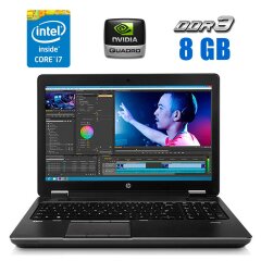 Мобильная рабочая станция Б-класс HP ZBook 15 / 15.6" (1920x1080) TN / Intel Core i7-4700HQ (4 (8) ядра по 2.4 - 3.4 GHz) / 8 GB DDR3 / 256 GB SSD / nVidia Quadro K610M, 1 GB GDDR5, 64-bit / WebCam / DVD-ROM