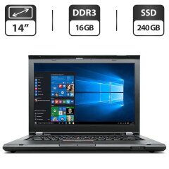 Ноутбук Lenovo ThinkPad T430 / 14" (1600x900) TN / Intel Core i7-3520M (2 (4) ядра по 2.9 - 3.6 GHz) / 16 GB DDR3 / 240 GB SSD / Intel HD Graphics 4000 / VGA