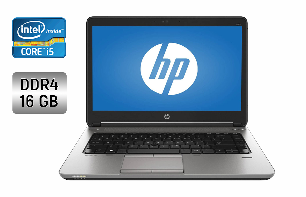

Ноутбук Б-класс HP ProBook 640 G2 / 14" (1366x768) TN / Intel Core i5-6300U (2 (4) ядра по 2.4 - 3.0 GHz) / 16 GB DDR4 / 256 GB SSD / Intel HD Graphics 520 / WebCam / Fingerprint