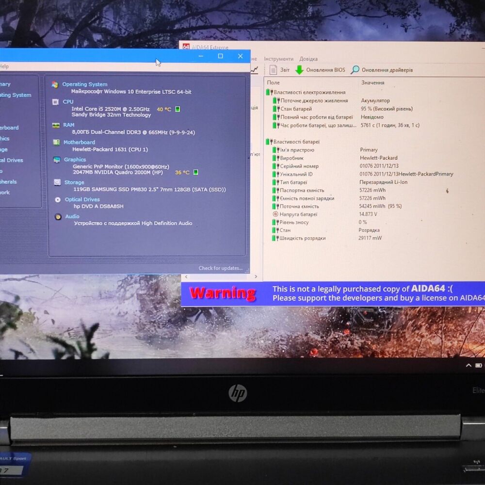 Купить ноутбук Б-класс HP EliteBook 8560w / 15.6