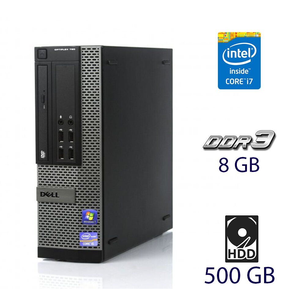 

Компьютер Dell Optiplex 790 SFF / Intel Core i7-2600 (4 (8) ядра по 3.4 - 3.8 GHz) / 8 GB DDR3 / 500 GB HDD