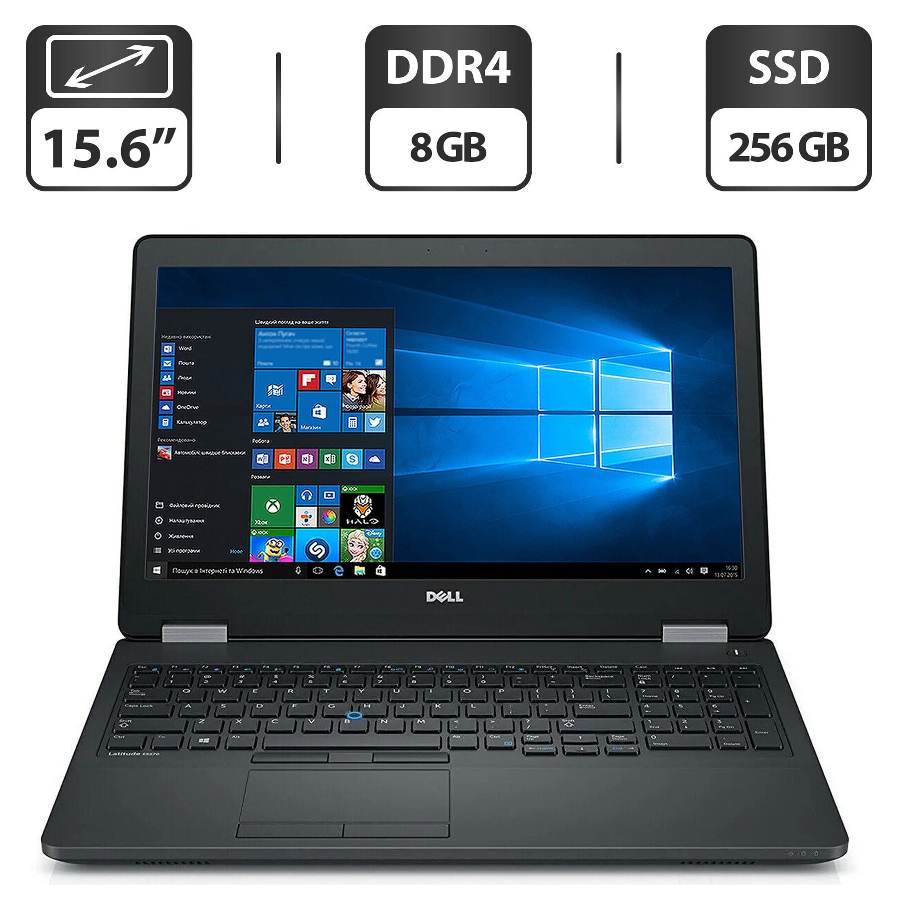 

Ноутбук Dell Latitude E5580 / 15.6" (1366x768) TN / Intel Core i5-7200U (2 (4) ядра по 2.5 - 3.1 GHz) / 8 GB DDR4 / 256 GB SSD / Intel HD Graphics 620 / WebCam / HDMI