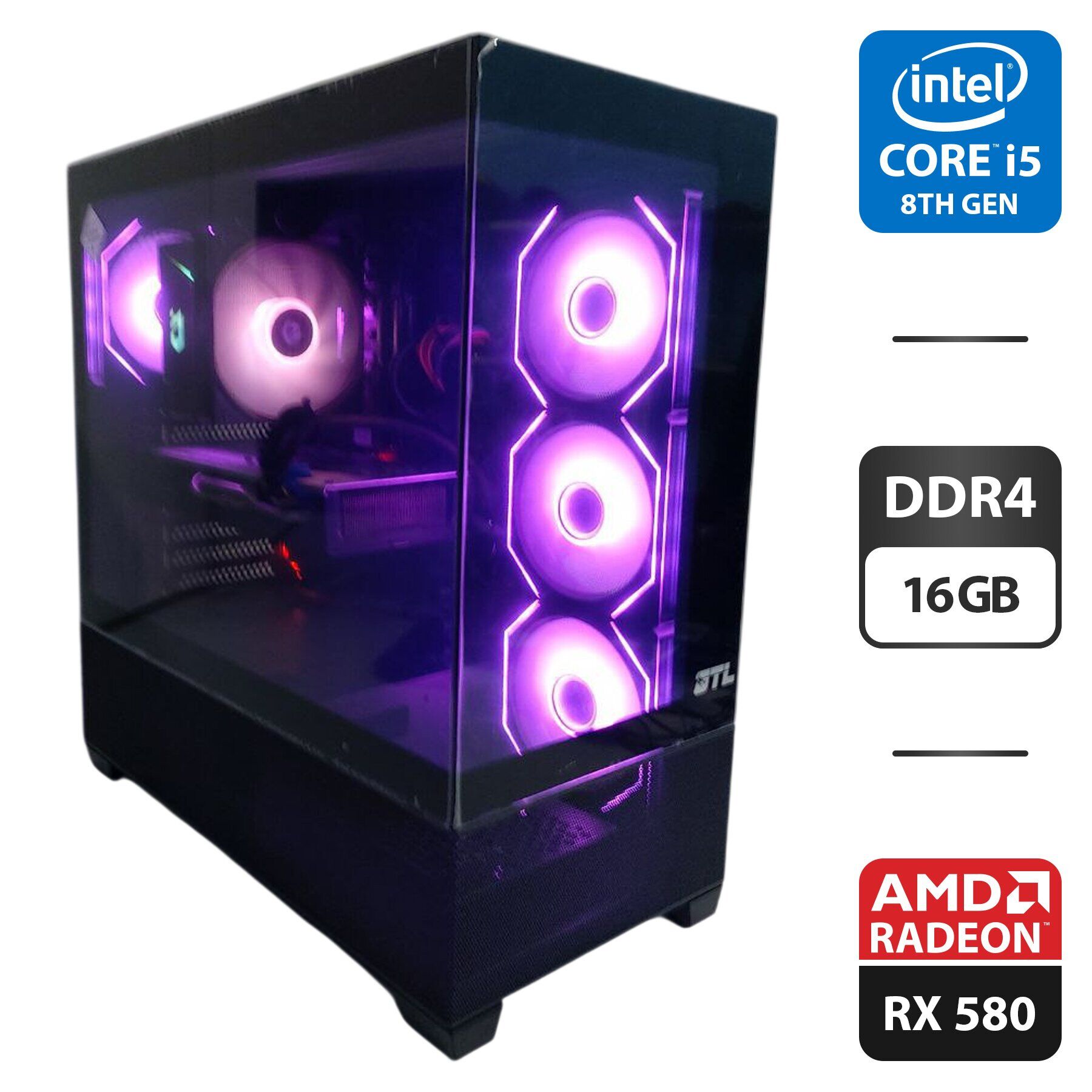 i5 8400／WiFi5／8GB／SSD128GB／HDD500GB_管135 Купити ігровий ПК GTL Gaming Universe Black Tower / Intel Core i5