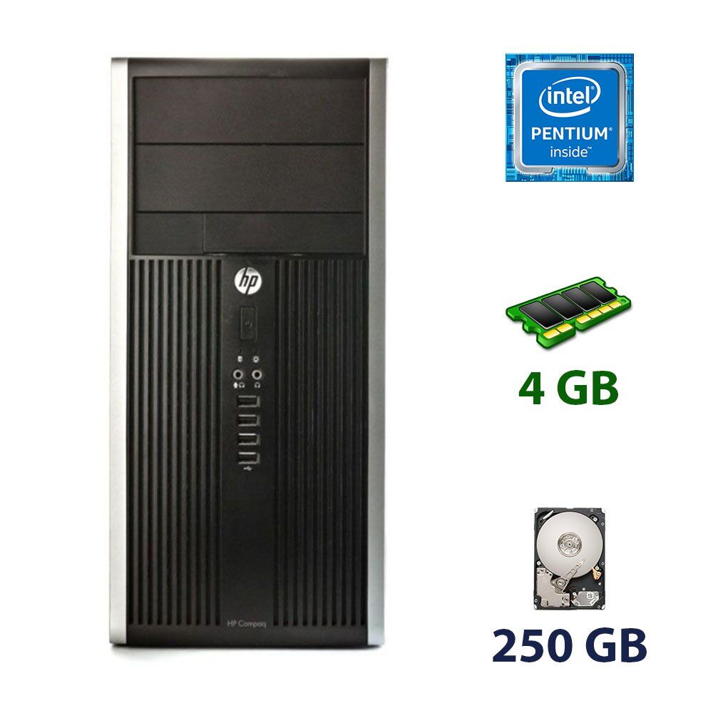 

HP Compaq 6200 Tower / Intel Pentium G620 (2 ядра по 2.6 GHz) / 4 GB DDR3 / 250 GB HDD