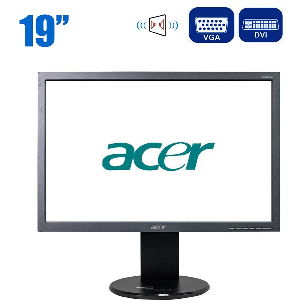 

Монитор Acer B193W / 19" (1440x900) TN / 1x VGA, 1x DVI / VESA 100x100 / Встроенные колонки 2x 1W