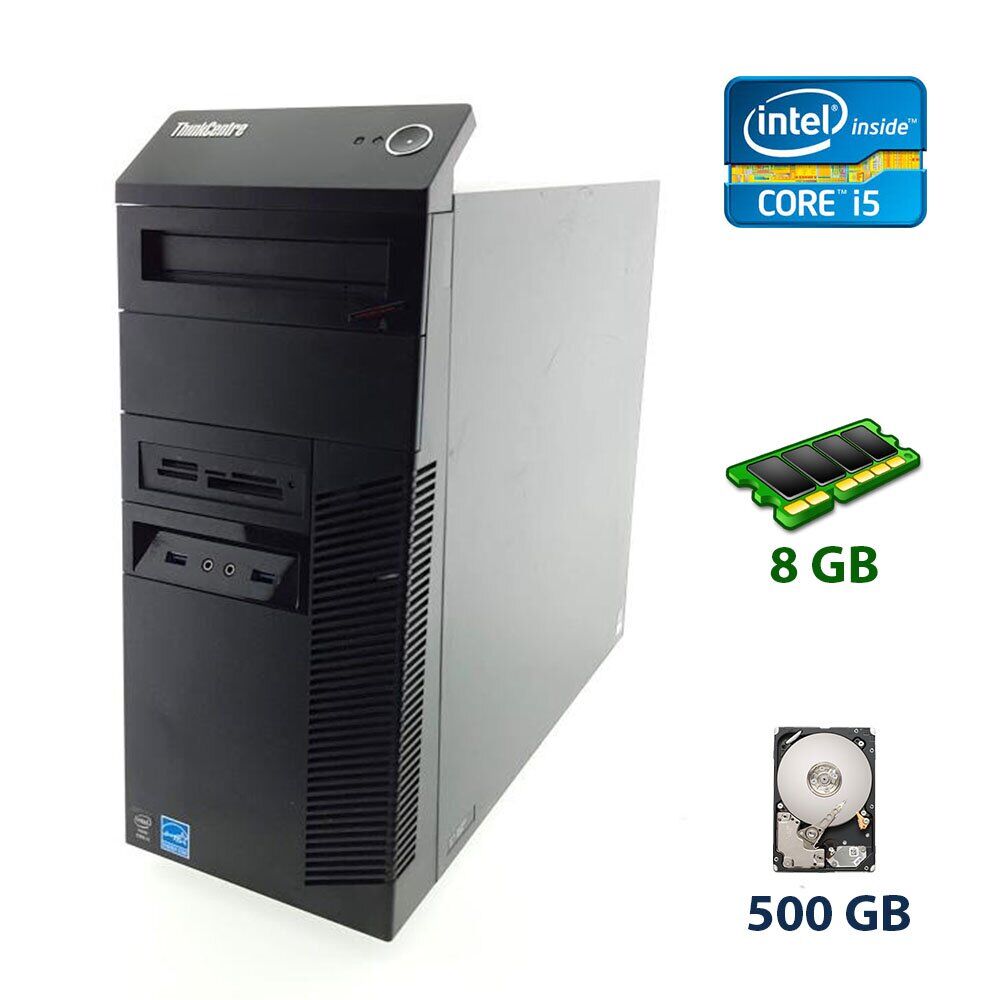 

Компьютер Lenovo ThinkCentre M83 Tower / Intel Core i5-4430 (4 ядра по 3.0 - 3.2 GHz) / 8 GB DDR3 / 500 GB HDD