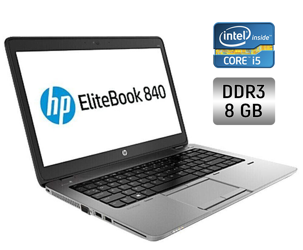 

Ультрабук HP EliteBook 840 / 14" (1366x768) TN / Intel Core i5-4300U (2 (4) ядра по 1.9 - 2.9 GHz) / 8 GB DDR3 / 128 GB SSD + 1000 GB HDD / Intel HD Graphics 4400 / WebCam / Fingerprint
