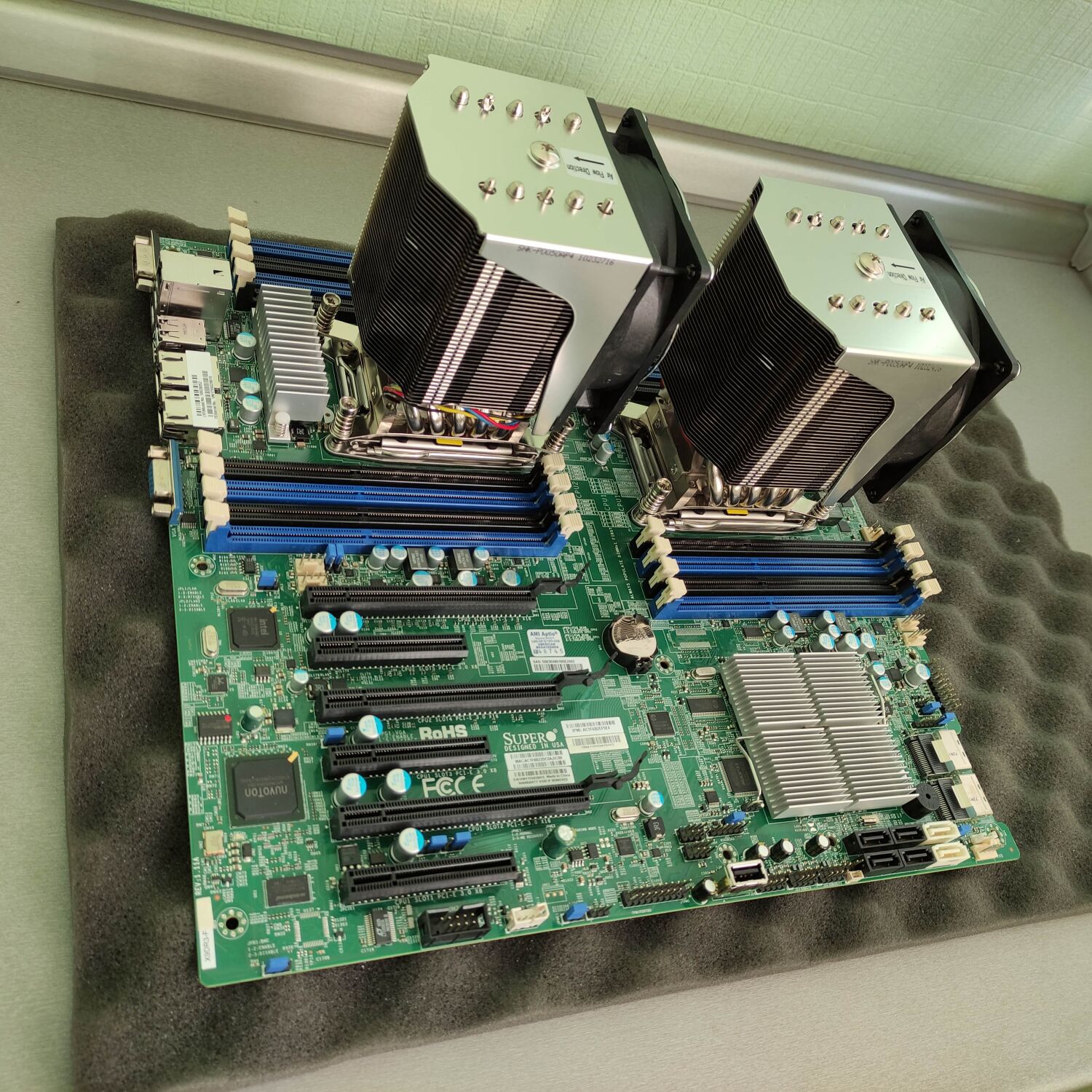 Купить комплект Cерверна двопроцесорна материнська плата Supermicro X9DR3F LGA2011 + 2x Кулери