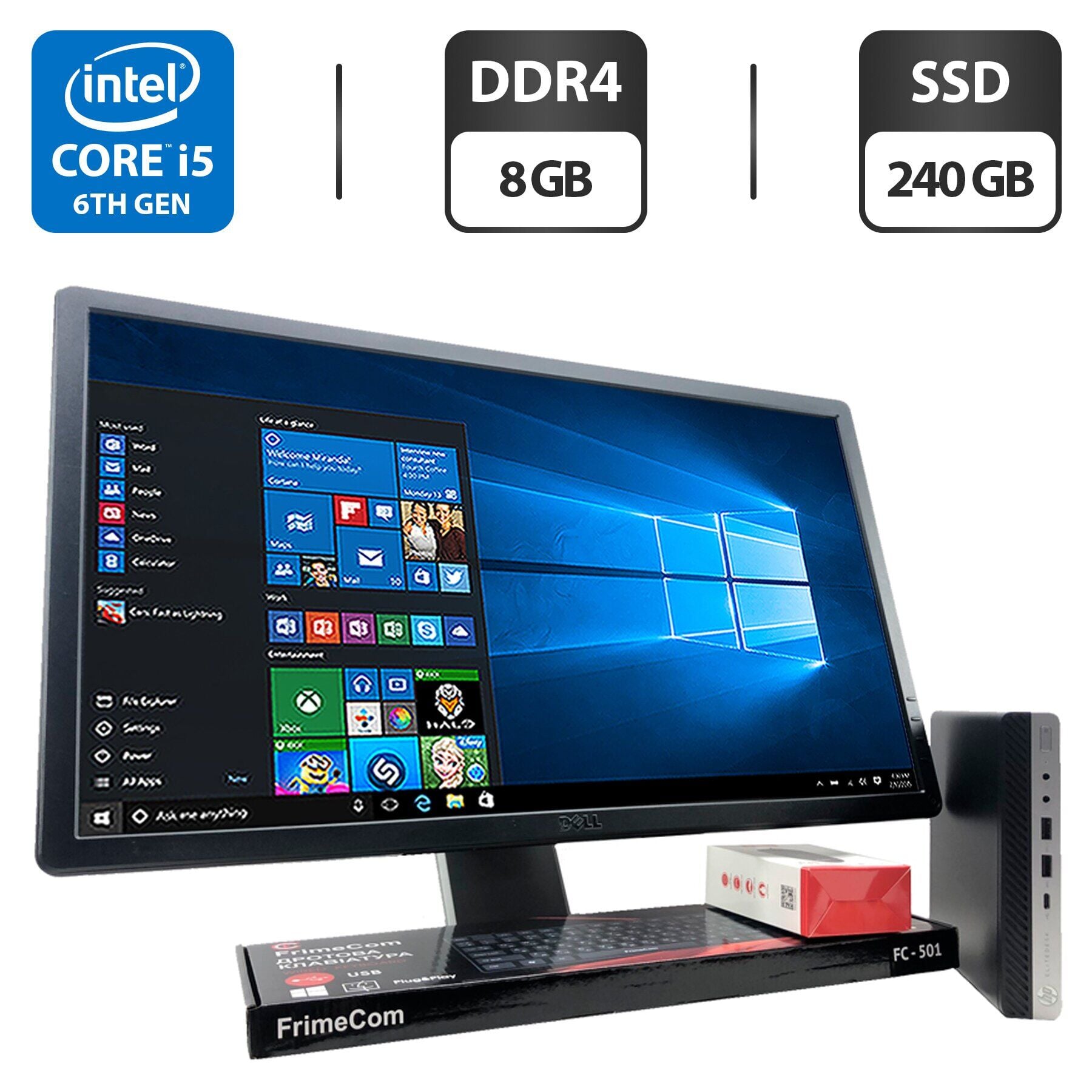 HP FlieDesk 800G3 i5 8th 8G 256G WiFi搭載 Купити комплект ПК: неттоп HP EliteDesk 800 G3 Desktop Mini USFF