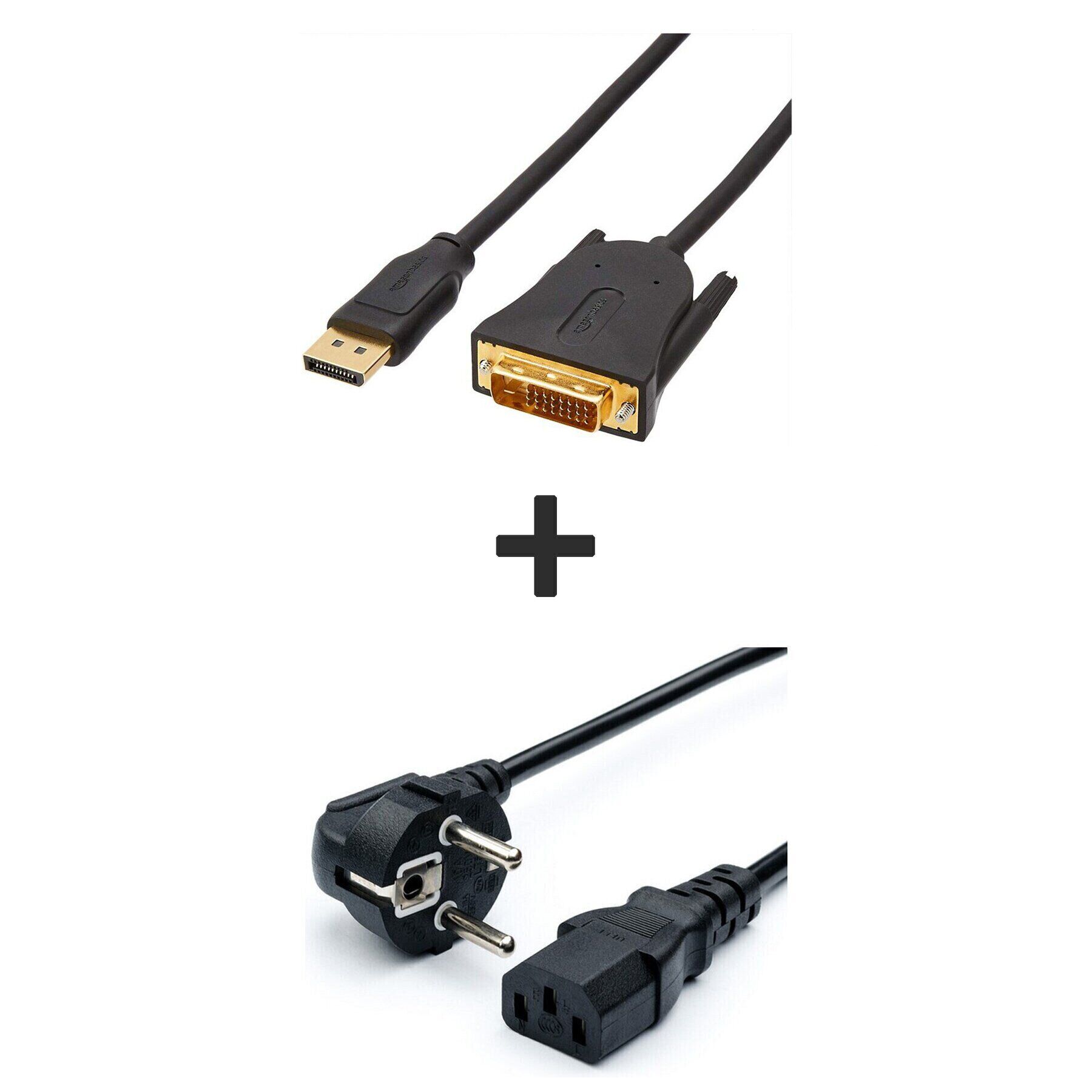 Кабель DVI + Перехідник DisplayPort + Живлення