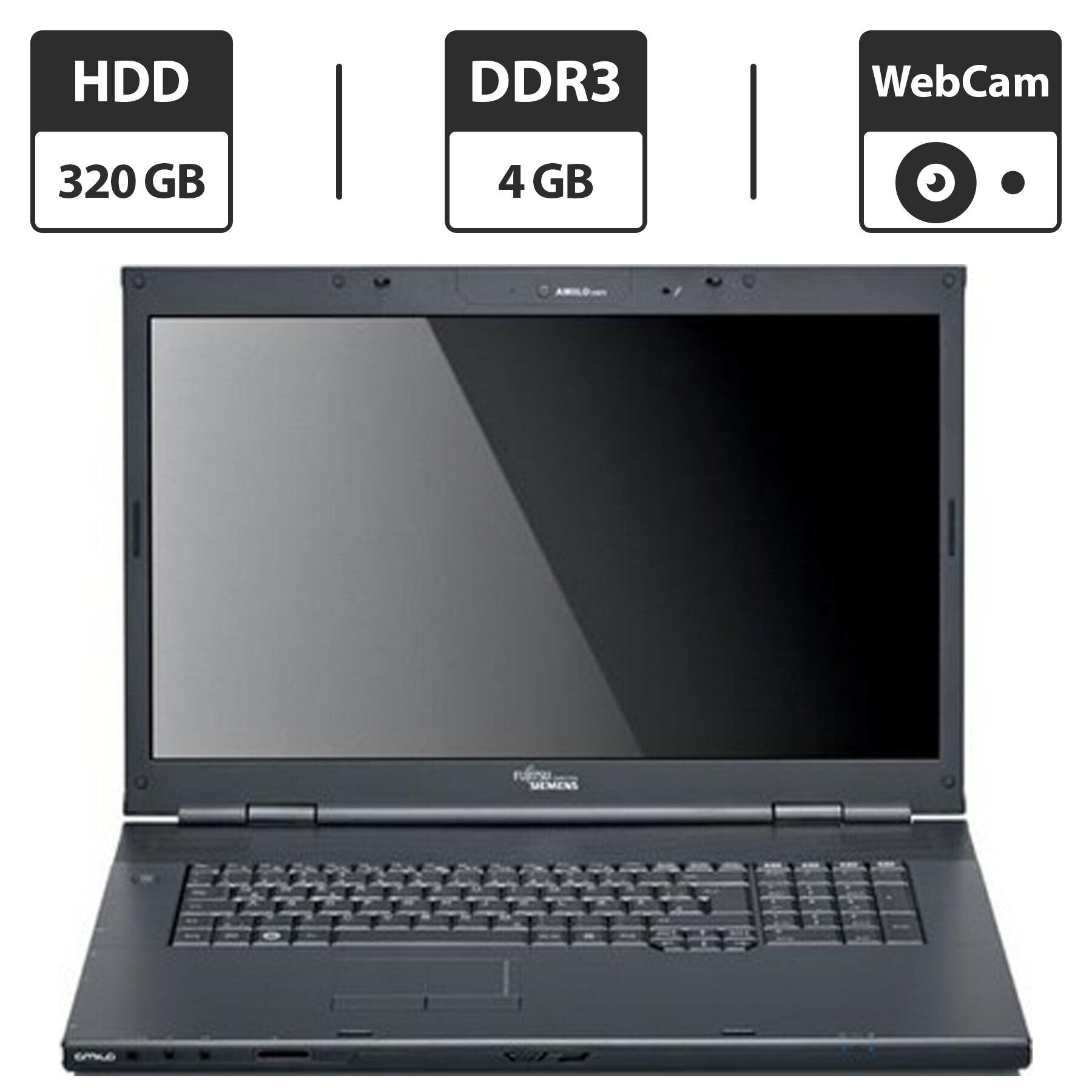 

Ноутбук Fujitsu Amilo Li3910 / 18.4" (1680x945) TN / Intel Pentium T3400 (2 ядра по 2.16 GHz) / 4 GB DDR3 / 320 GB HDD / Intel GMA Graphics 4500M / WebCam / DVD-ROM