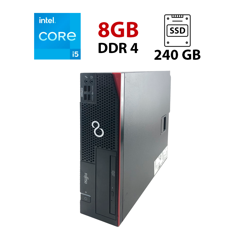 

Компьютер Fujitsu Esprimo D757 SFF / Intel Core i5-6500 (4 ядра по 3.2 - 3.6 GHz) / 8 GB DDR4 / 240 GB SSD / Intel HD Graphics 530 / DVI / DisplayPort