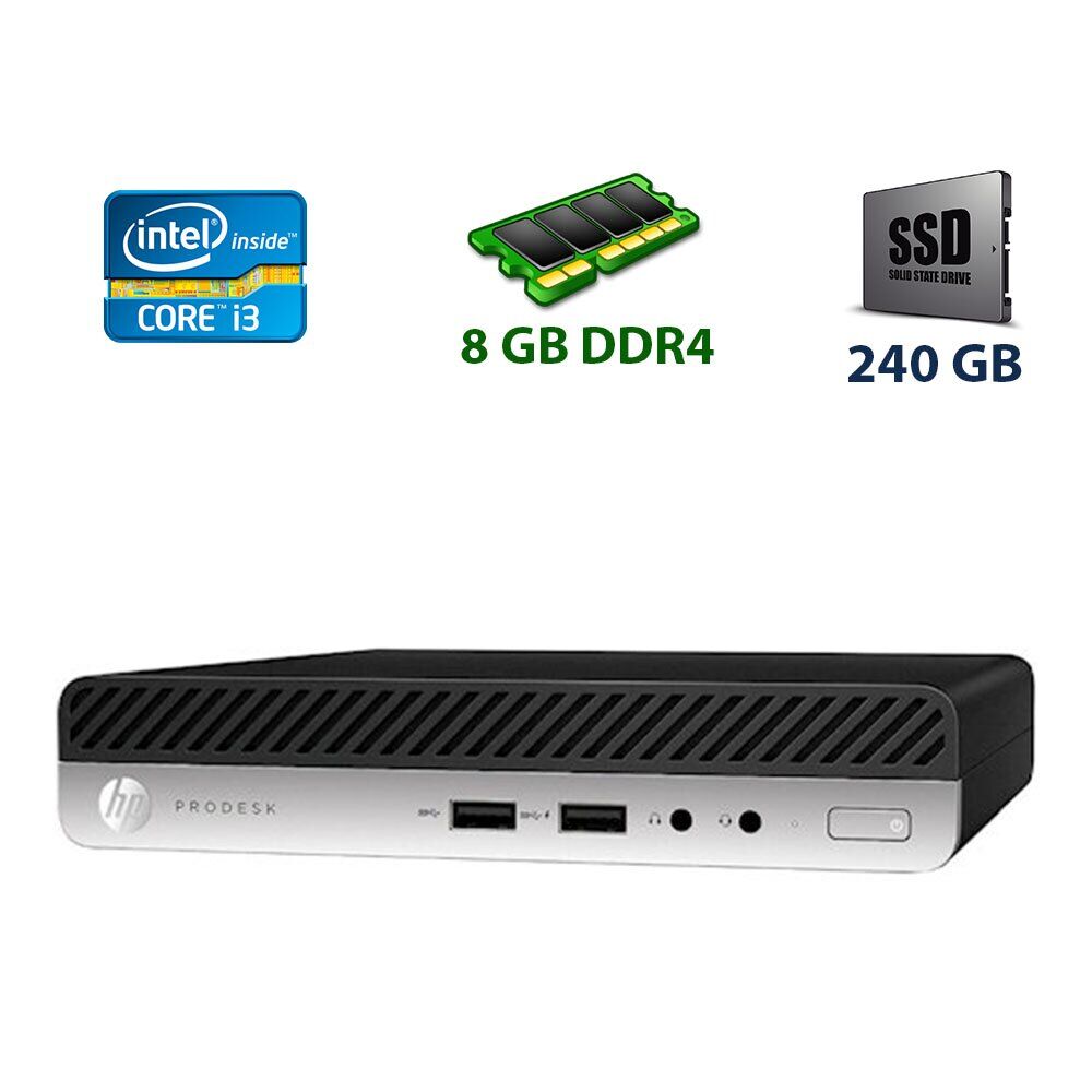 

Неттоп HP ProDesk 400 G3 Small Form / Intel Core i3-6100T (2 (4) ядра по 3.2 GHz) / 8 GB DDR4 / 240 GB SSD / USB 3.0 / Com Port / DP