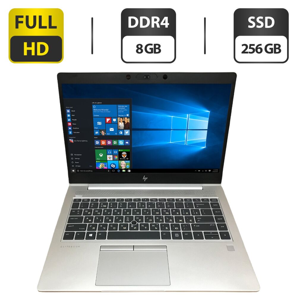 HP EliteBook 745 G5 14 Ryzen 5 2 GHz - SSD 256 Go RAM 8 Go QWERTY - Espagnol Ba