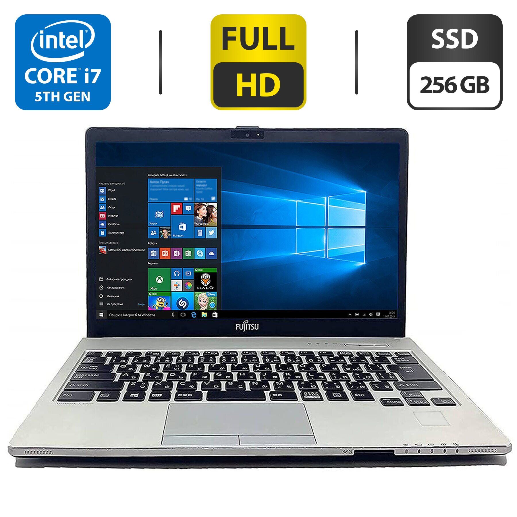 

Ультрабук Б-класс Fujitsu LifeBook S935 / 13.3" (1920x1080) IPS / Intel Core i7-5600U (2 (4) ядра 2.6 - 3.2 GHz) / 8 GB DDR3 / 256 GB SSD / Intel HD Graphics 5500 / WebCam / VGA
