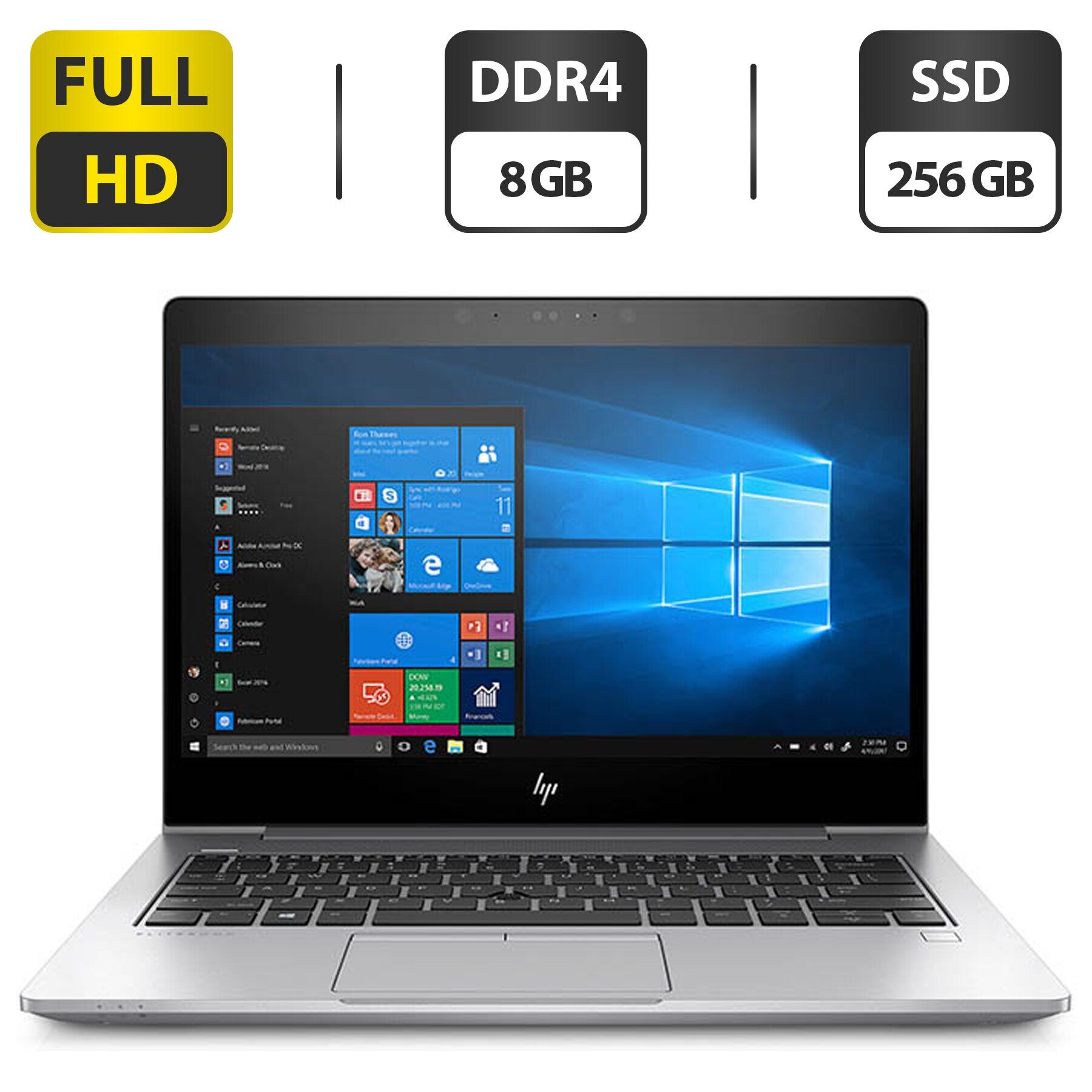 

Ультрабук Б-класс HP EliteBook 830 G5 / 13.3" (1920x1080) IPS / Intel Core i5-8350U (4 (8) ядра по 1.7 - 3.6 GHz) / 8 GB DDR4 / 256 GB SSD / Intel UHD Graphics 620 / WebCam / HDMI