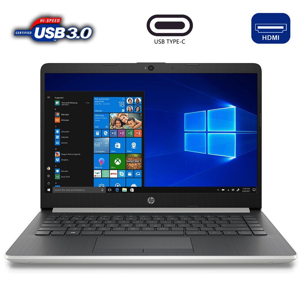Ультрабук HP 14-df0018wm / 14" (1366x768) TN / Intel Celeron N4000 (2 ядра по 1.1 - 2.6 GHz) / 4 GB DDR4 / 64 GB eMMC / Intel UHD Graphics 600 / WebCam