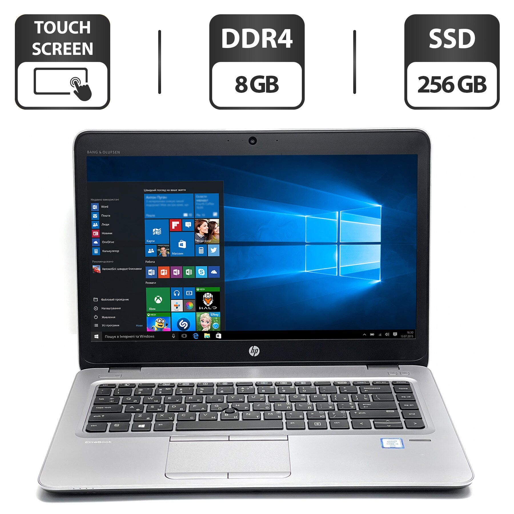 

Ноутбук HP EliteBook 840 G3 / 14" (1920x1080) IPS Touch / Intel Core i5-6300U (2 (4) ядра по 2.4 - 3.0 GHz) / 8 GB DDR4 / 256 GB SSD / Intel HD Graphics 520 / WebCam / VGA