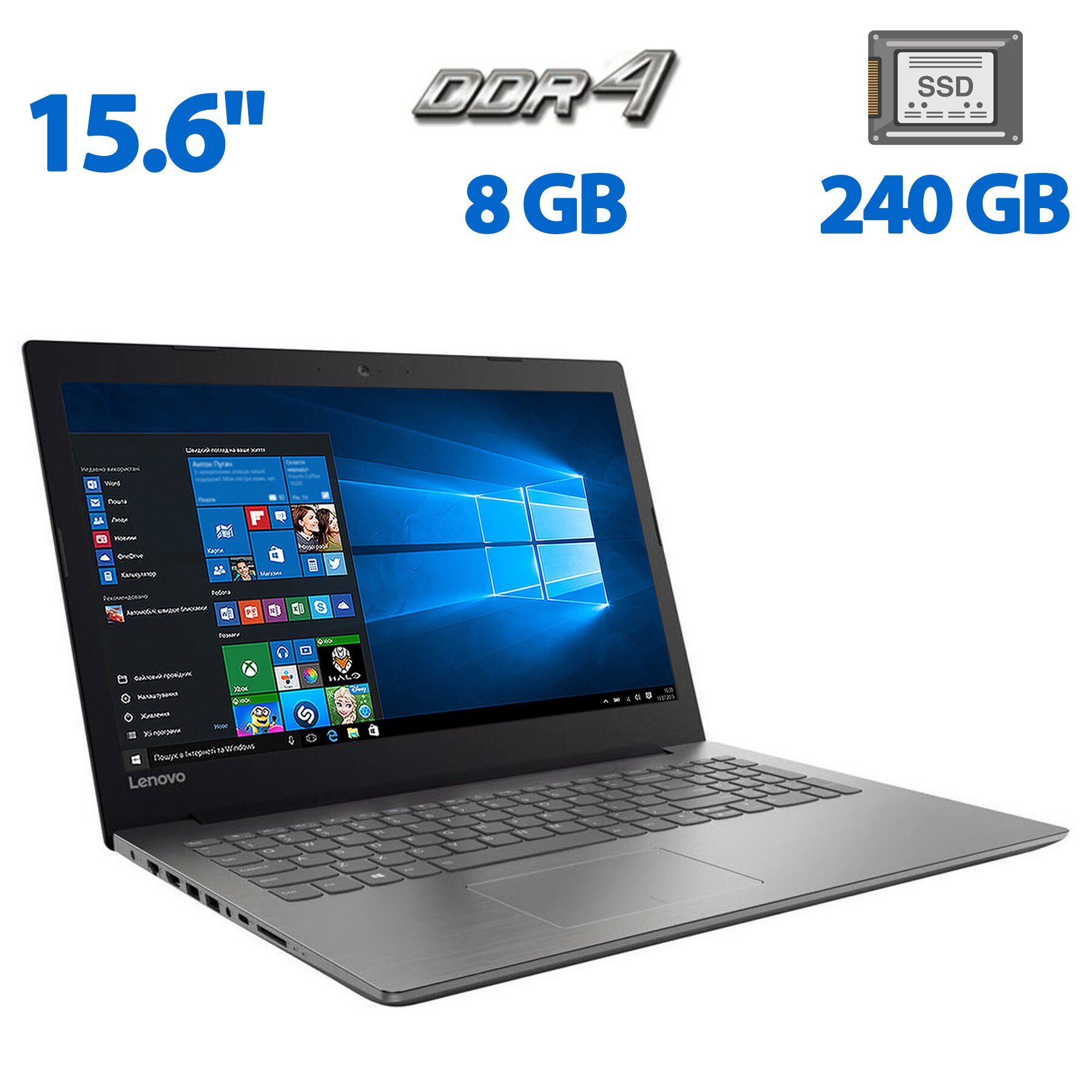 

Ноутбук Lenovo IdeaPad 320-15IKB / 15.6" (1366x768) TN / Intel Core i5-7200U (2 (4) ядра по 2.5 - 3.1 GHz) / 8 GB DDR4 / 240 GB SSD / Intel HD Graphics 620 / WebCam / HDMI