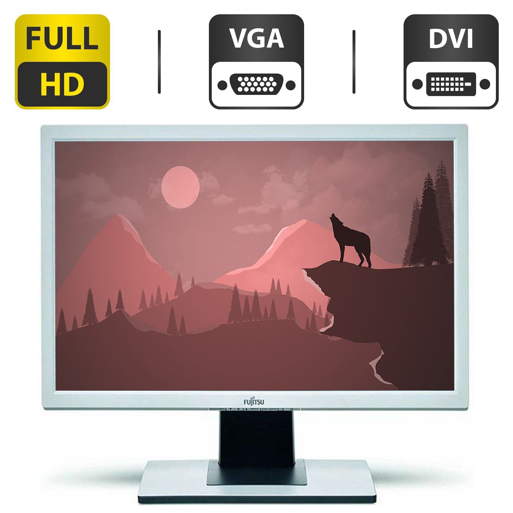 

Монитор Б-класс Fujitsu B24W-5 / 24'' (1920x1200) TN / VGA, DVI / Встроенные колонки 2x 1.0W + Кабели подключения