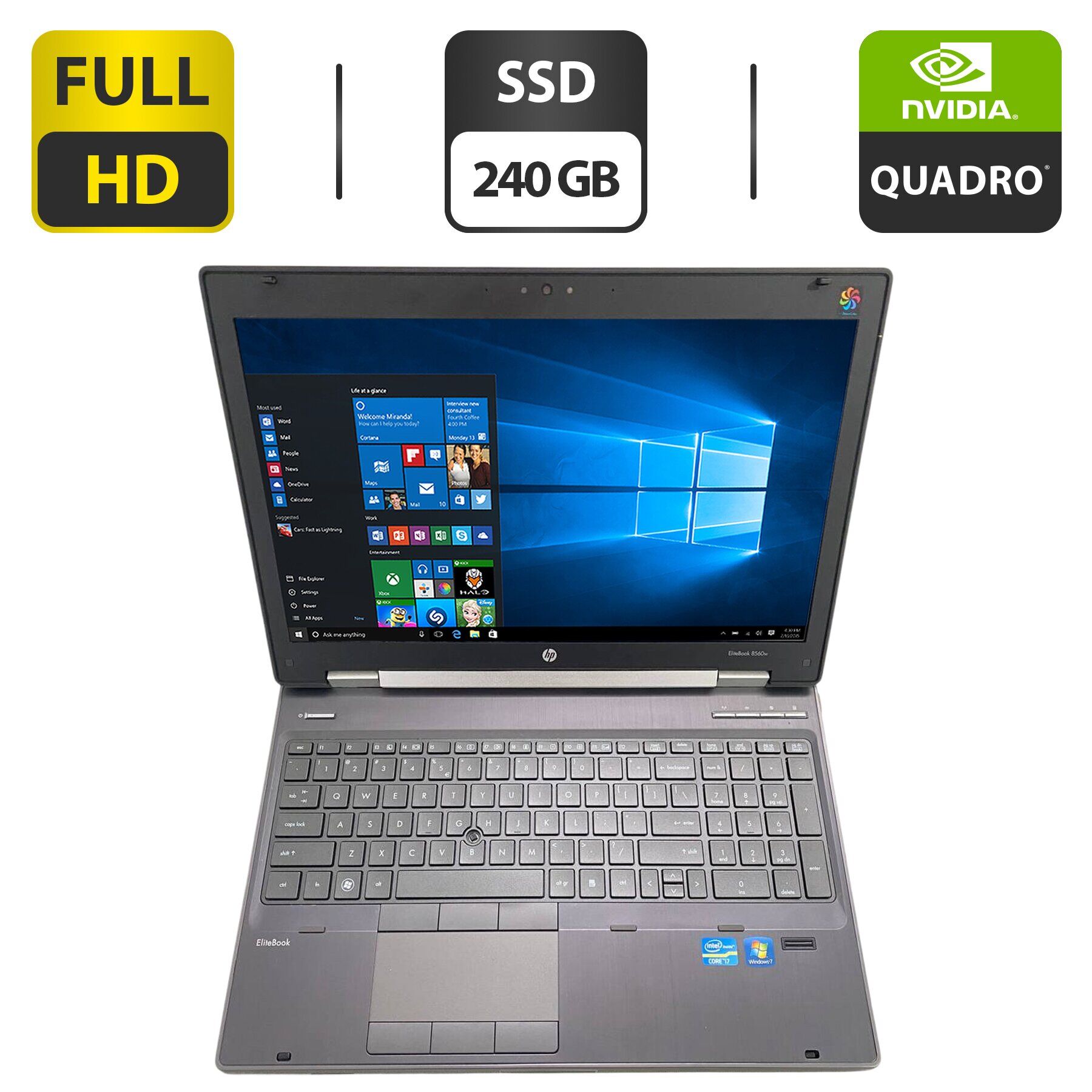 Купить ноутбук HP EliteBook 8560w (1920x1080) TN Intel Core  i7-2670QM (4 (8) ядра по GHz) 16 GB DDR3 240 GB SSD nVidia 