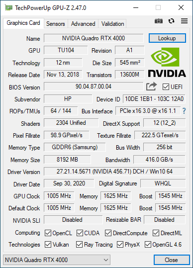 Купить дискретную видеокарту nVidia Quadro RTX 4000, 8 GB GDDR6