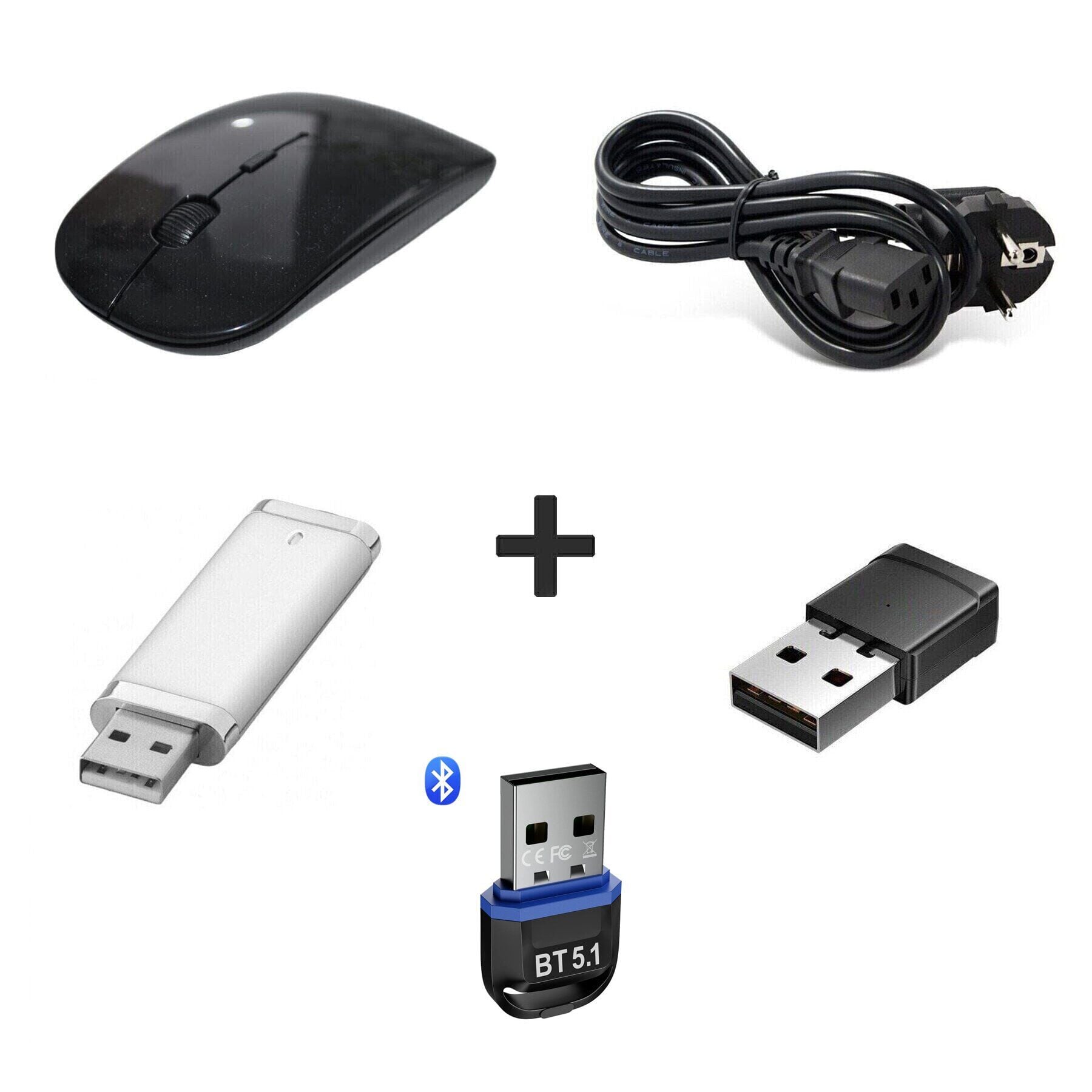 Новая Bluetooth беспроводная мышка + Кабель питания + Флеш память USB 32 GB + USB Wi-Fi адаптер + USB Bluetooth адаптер
