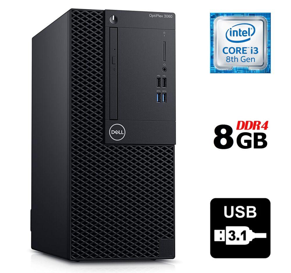 Купить Компьютер Dell OptiPlex 3060 Tower / Intel Core i3-8100 (4