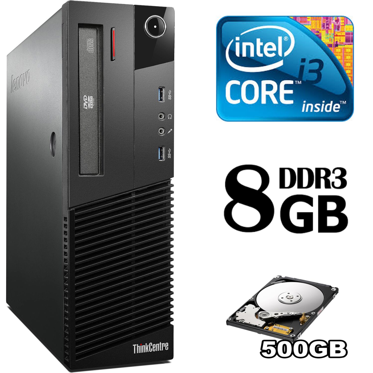 

Lenovo m83 Desktop / Intel Core i3-4130 (2(4) ядра по 3.4GHz) / 8GB DDR3 / 500 GB HDD