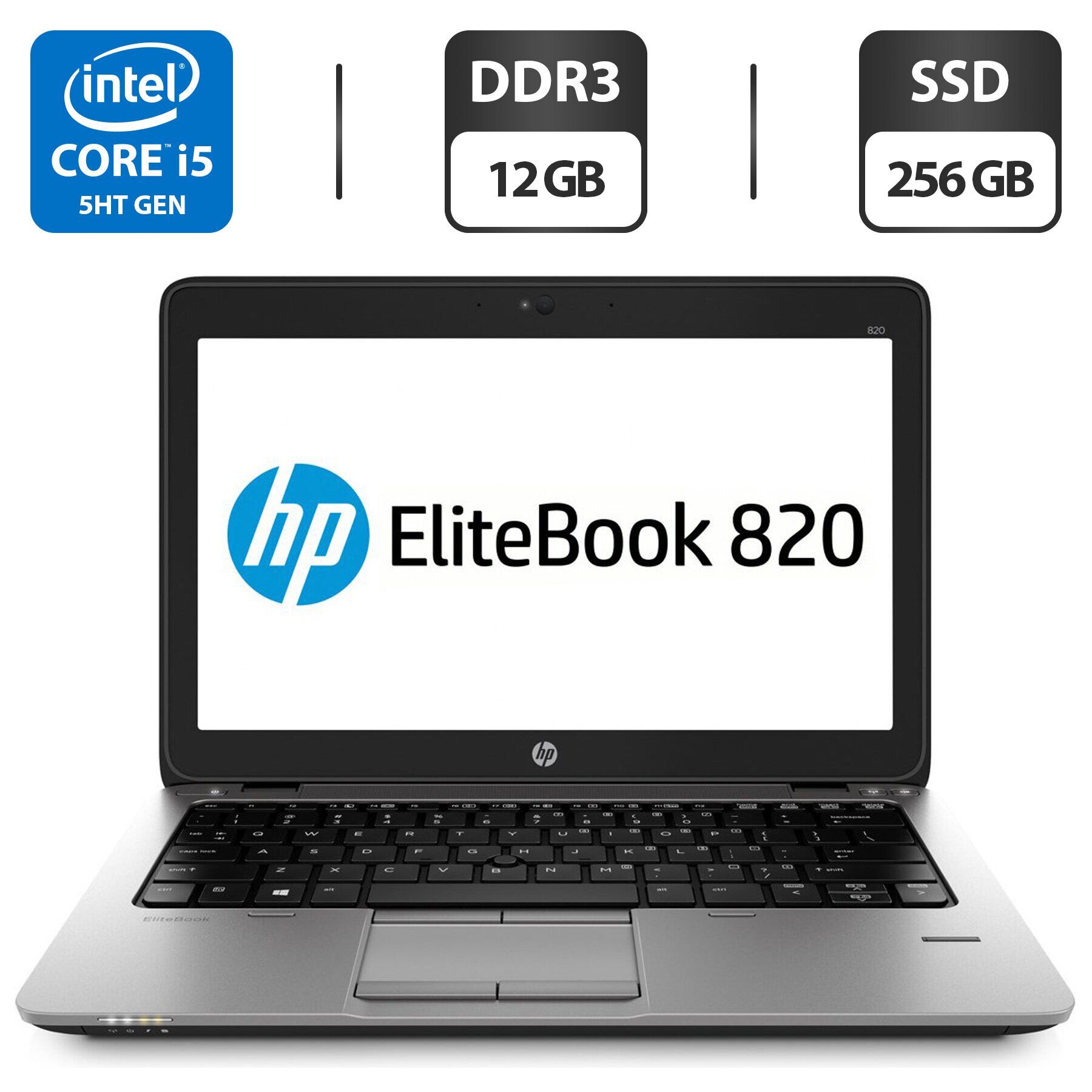 

Нетбук Б-класс HP EliteBook 820 G2 / 12.5" (1366x768) TN / Intel Core i5-5200U (2 (4) ядра по 2.2 - 2.7 GHz) / 12 GB DDR3 / 256 GB SSD / Intel HD Graphics 5500 / WebCam / DisplayPort