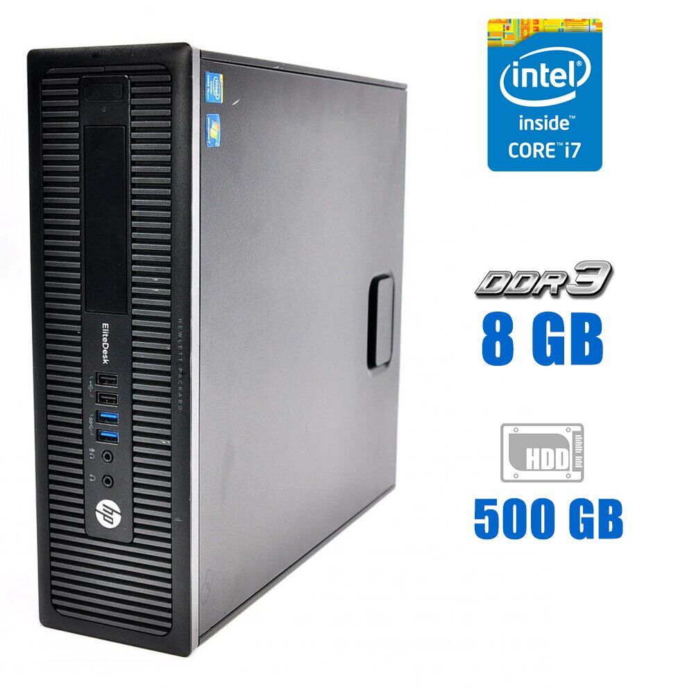 

Компьютер HP EliteDesk 800 G1 SFF / Intel Core i7-4770 (4 (8) ядра по 3.4 - 3.9 GHz) / 8 GB DDR3 / 500 GB HDD / Intel HD Graphics 4600 / DVD-ROM