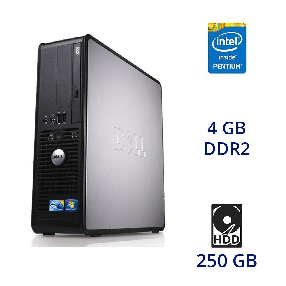 

Системный блок Dell OptiPlex 760 SFF / Intel Core 2 Quad Q8200 (4 ядра по 2.33 GHz) / 4 GB DDR2 / 250 GB HDD