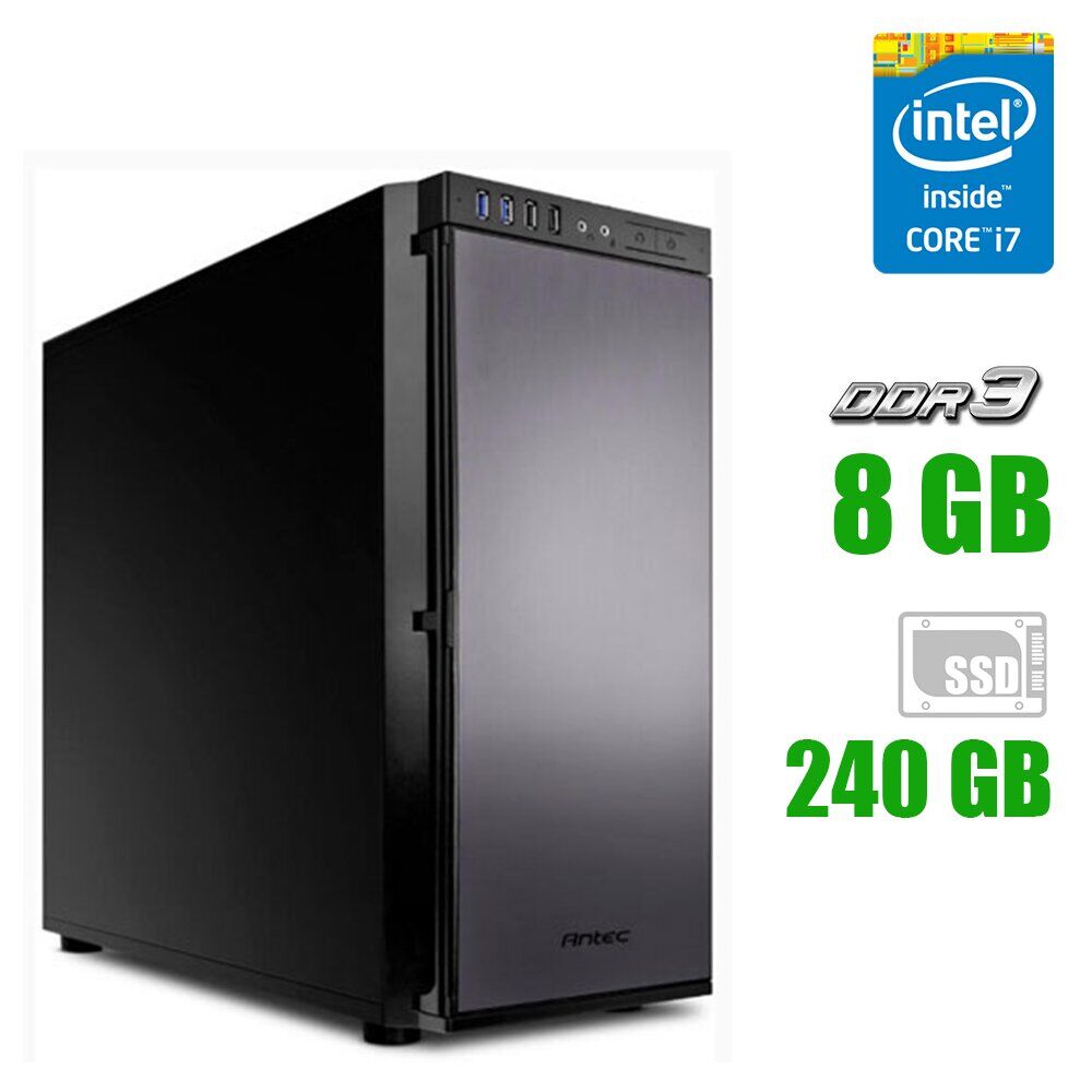 

Компьютер Sollich Tower / Intel Core i7-3770 (4 (8) ядра по 3.4 - 3.9 GHz) / 8 GB DDR3 / 240 GB SSD / Intel HD Graphics 4000