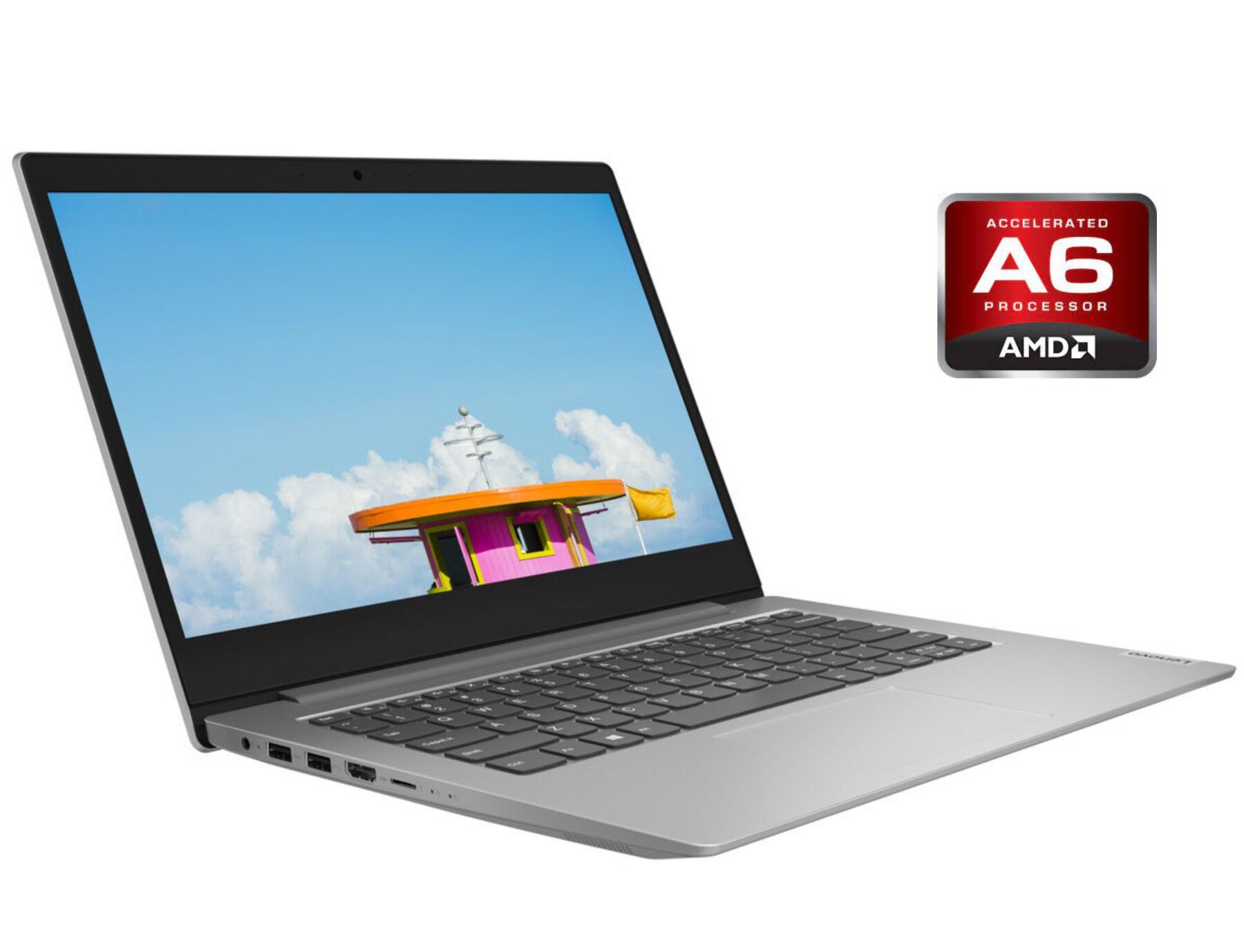 

Ультрабук Lenovo IdeaPad Slim 1-14AST-05 / 14" (1366x768) TN / AMD A6-9220e (2 ядра по 1.6 - 2.4 GHz) / 4 GB DDR4 / 64 GB SSD / AMD Radeon R4 Graphics / WebCam / Win 10 Home