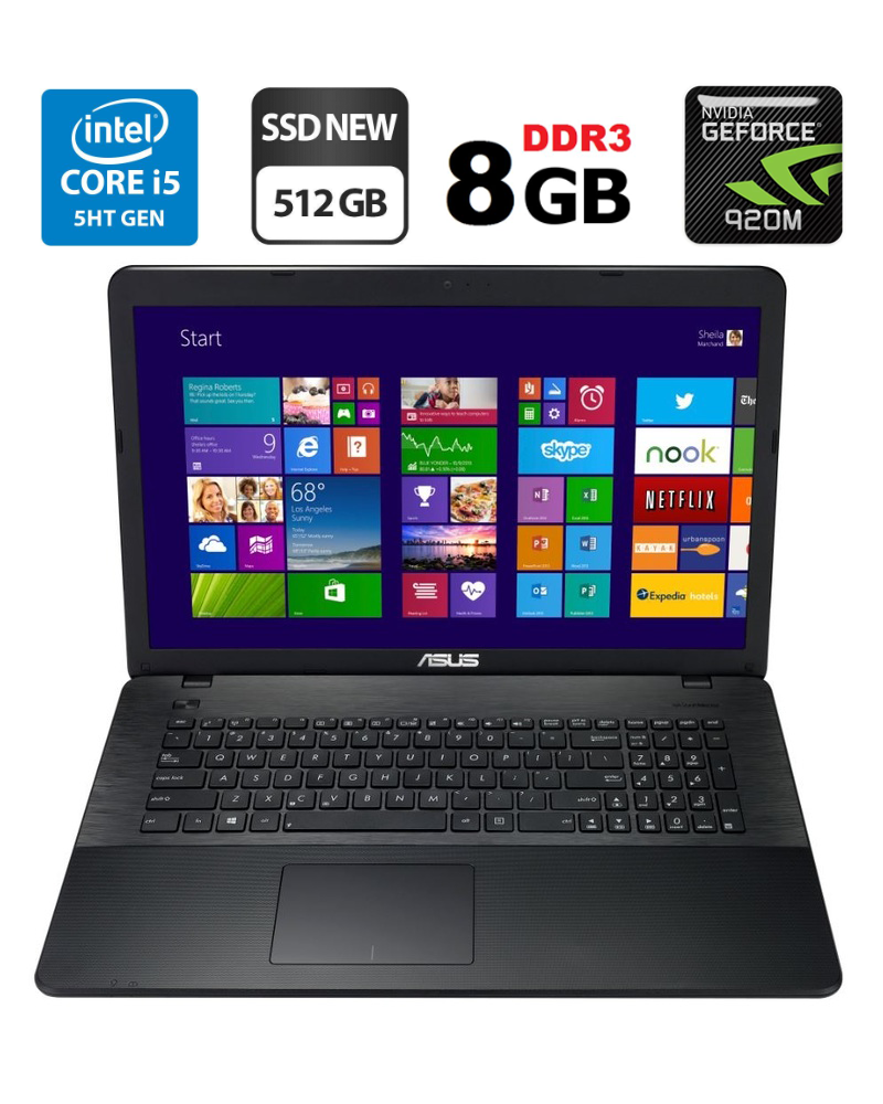 

Игровой ноутбук Asus X751L / 17.3" (1600х900) TN / Intel Core i5-5200U (2 (4) ядра по 2.2 - 2.5 GHz) / 8 GB DDR3 / 512 GB SSD NEW / nVidia GeForce 920M, 2 GB DDR3, 128-bit / WebCam / USB 3.0 / HDMI