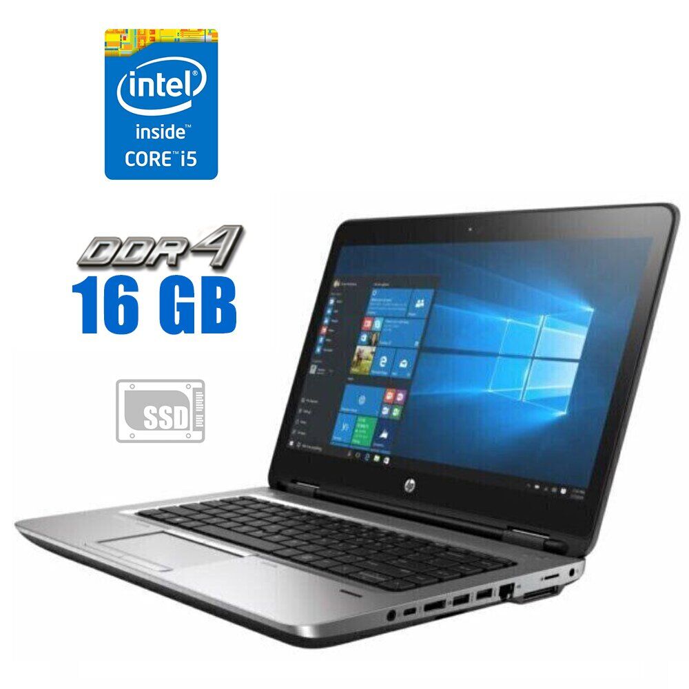 

Ультрабук HP ProBook 640 G2 / 14" (1920x1080) IPS / Intel Core i5-6300U (2 (4) ядра по 2.4 - 3.0 GHz) / 16 GB DDR4 / 512 GB SSD M.2 / Intel HD Graphics 520 / Windows 10