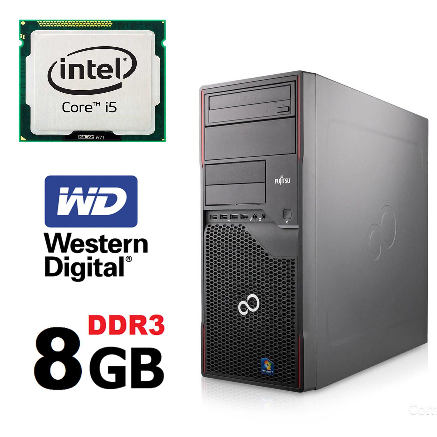 

Fujitsu p710 / Intel Core i5-2400 (4 ядра по 3.1-3.4GHz) / 8 GB DDR3 / 500GB HDD WD