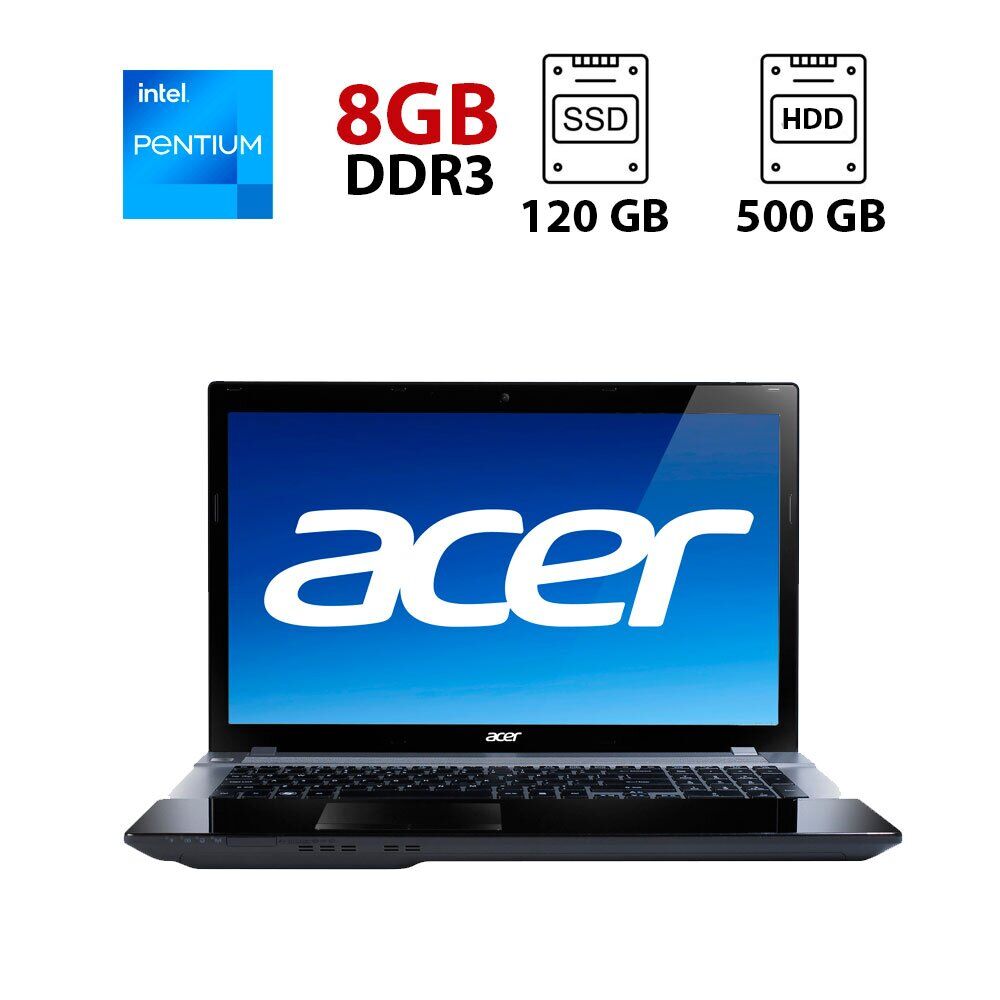

Ноутбук Acer Aspire V3-731 / 17.3" (1600x900) TN / Intel Pentium 2020M (2 ядра по 2.4 GHz) / 8 GB DDR3 / 120 GB SSD + 500 GB HDD / Intel HD Graphics 2500 / WebCam