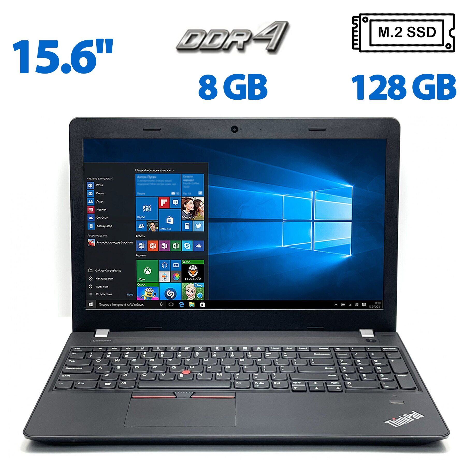 

Ноутбук Lenovo ThinkPad E570 / 15.6" (1366x768) TN / Intel Core i5-6200U (2 (4) ядра по 2.3 - 2.8 GHz) / 8 GB DDR4 / 128 GB SSD M.2 / Intel HD Graphics 520 / WebCam / HDMI