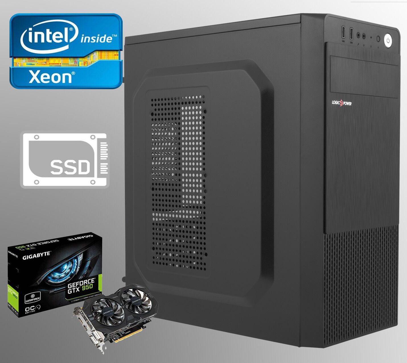 

Logic Power LP2008 ATX / Intel Xeon E5-2440 (6 (12) ядер по 2.4-2.9 GHz) / 16 GB DDR3 ECC / new 240 GB SSD+500 GB HDD / nVidia GeForce GTX 950 2GB GDDR5 128-bit