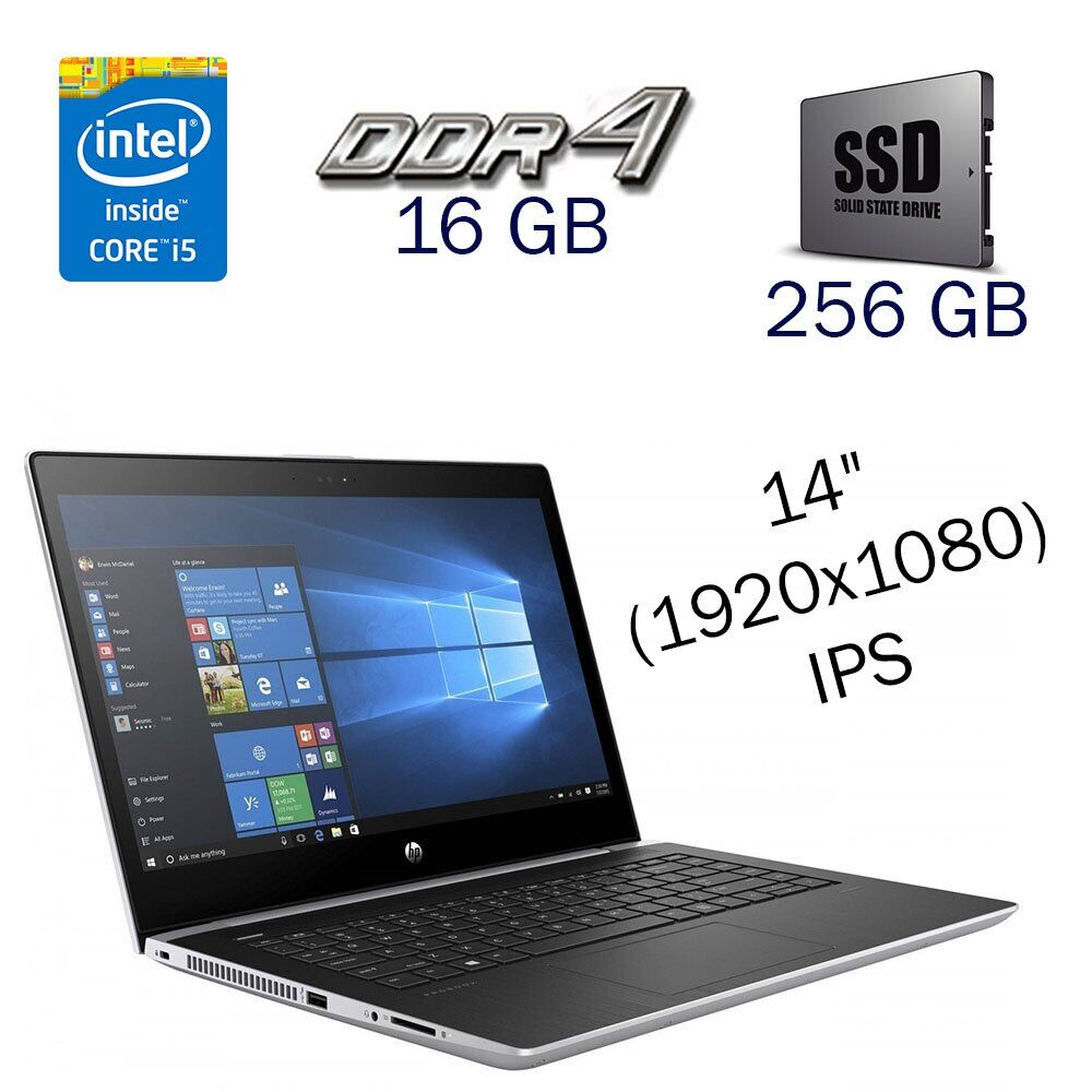 

Ноутбук Б-класс HP ProBook 440 G5 / 14" (1920x1080) IPS / Intel Core i5-8250U (4 (8) ядра по 1.6 - 3.4 GHz) / 16 GB DDR4 / 256 GB SSD / Intel UHD Graphics 620 / WebCam + Беспроводная мышка