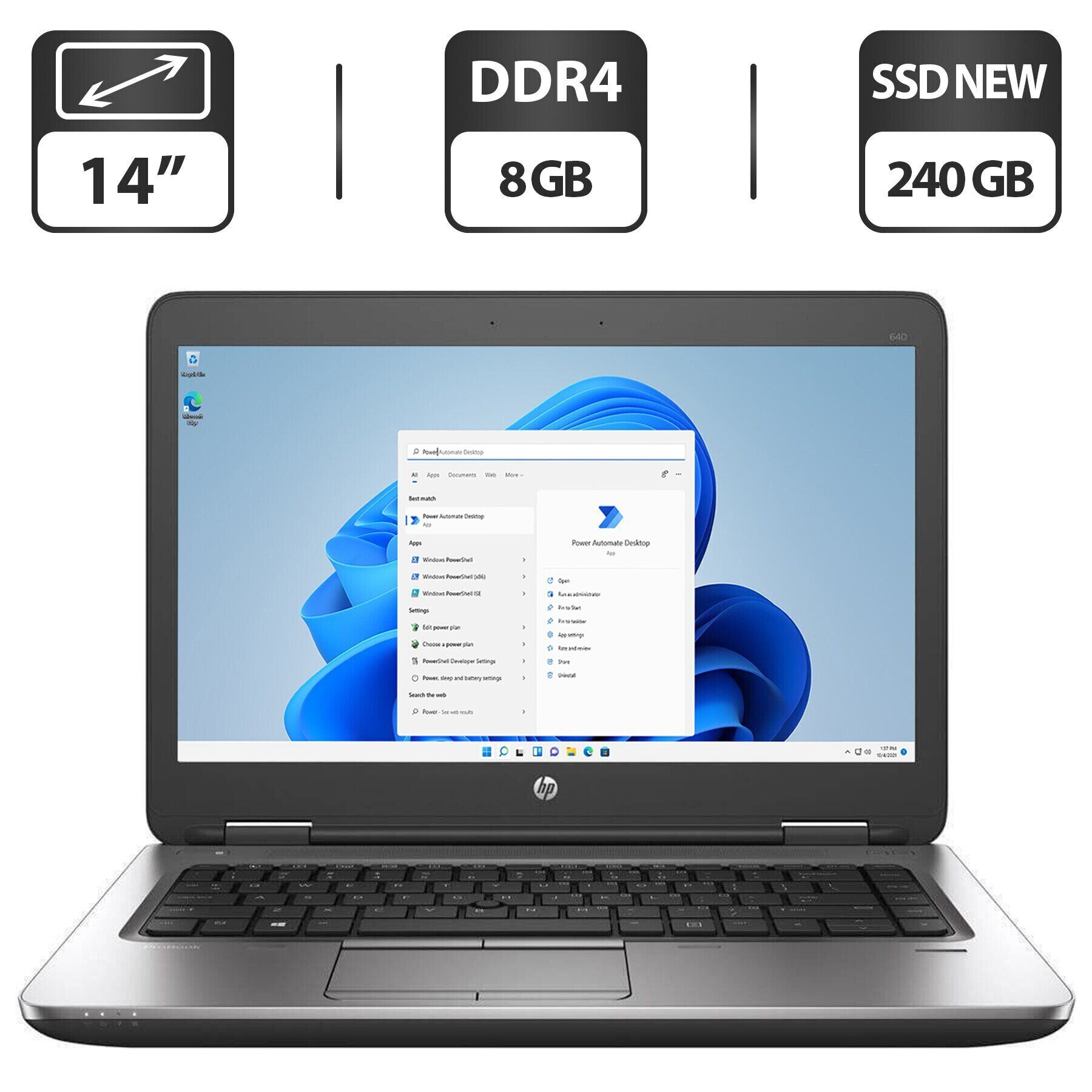 

Ноутбук HP Probook 640 G3 / 14" (1366x768) TN / Intel Core i5-7300U (2 (4) ядра по 2.6 - 3.5 GHz) / 8 GB DDR4 / 240 GB SSD NEW / Intel HD Graphics 620 / Windows 11 Pro
